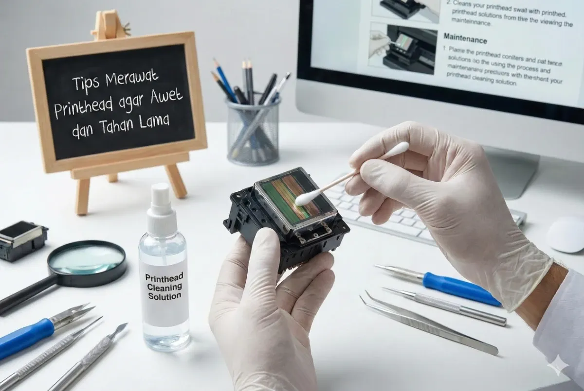 Seseorang menaburkan powder lem DTF di atas film transfer sebelum proses heat press.